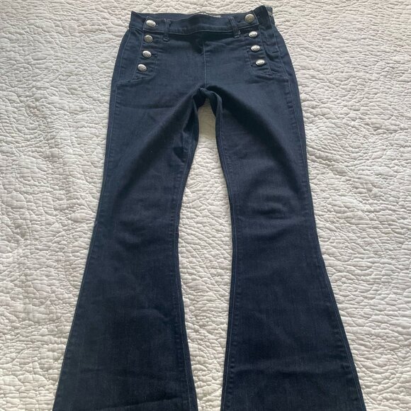 EXPRESS Dark Wash Flare Jeans – Women’s Size 2R - Picture 1 of 2